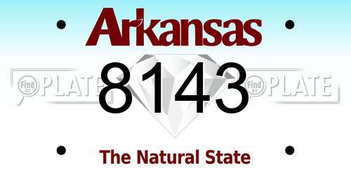 8143 Arkansas License Plate