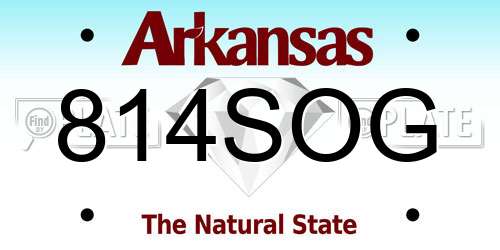814SOG Arkansas License Plate