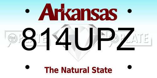 814UPZ Arkansas License Plate