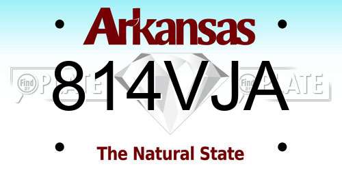 814VJA Arkansas License Plate