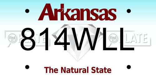 814WLL Arkansas License Plate