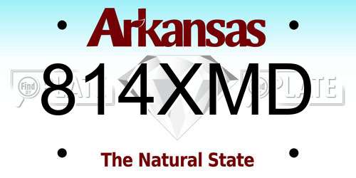 814XMD Arkansas License Plate