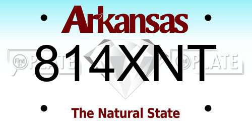 814XNT Arkansas License Plate