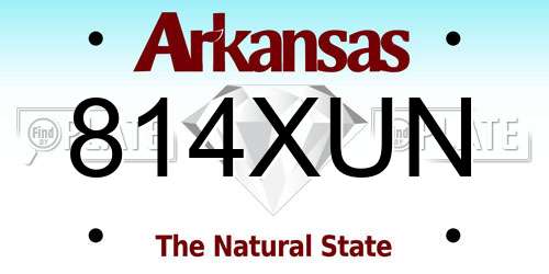 814XUN Arkansas License Plate