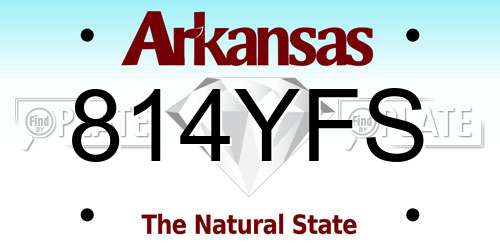814YFS Arkansas License Plate