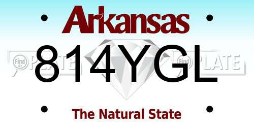 814YGL Arkansas License Plate