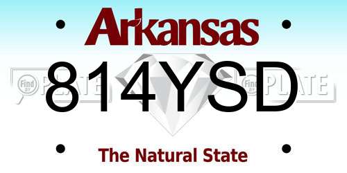 814YSD Arkansas License Plate