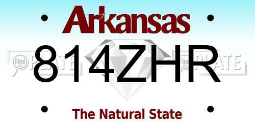 814ZHR Arkansas License Plate