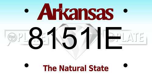 8151IE Arkansas License Plate
