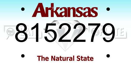8152279 Arkansas License Plate