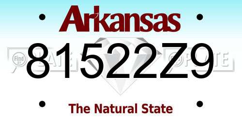 81522Z9 Arkansas License Plate