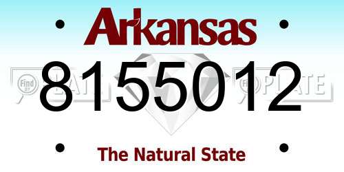 8155012 Arkansas License Plate