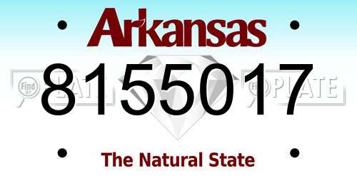 8155017 Arkansas License Plate