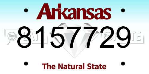 8157729 Arkansas License Plate