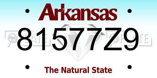 81577Z9 Arkansas License Plate