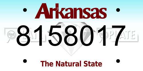 8158017 Arkansas License Plate