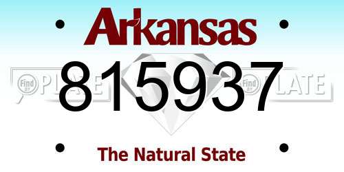 815937 Arkansas License Plate