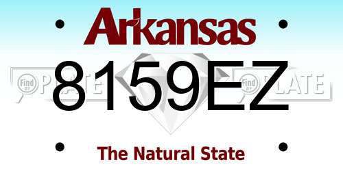 8159EZ Arkansas License Plate