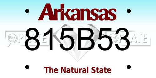 815B53 Arkansas License Plate