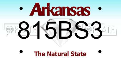 815BS3 Arkansas License Plate
