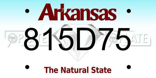 815D75 Arkansas License Plate