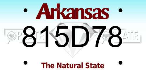 815D78 Arkansas License Plate