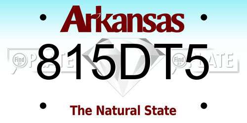 815DT5 Arkansas License Plate