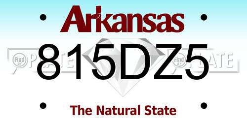 815DZ5 Arkansas License Plate