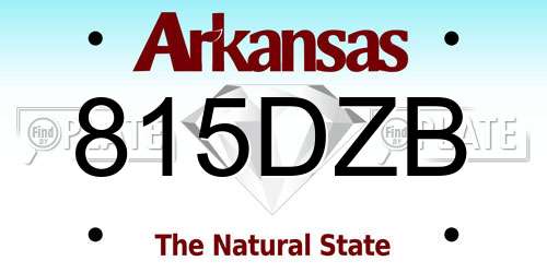 815DZB Arkansas License Plate