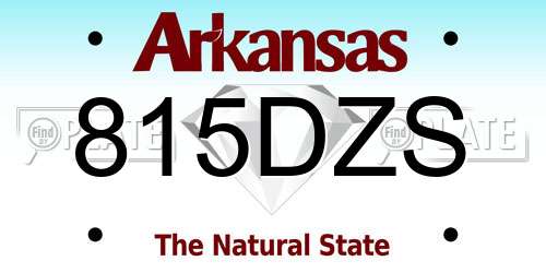 815DZS Arkansas License Plate