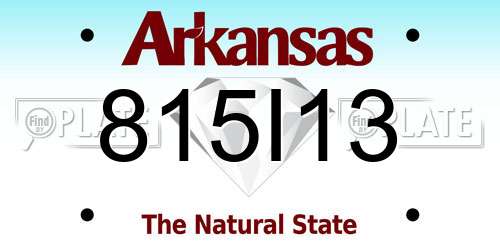 815I13 Arkansas License Plate