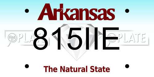 815IIE Arkansas License Plate