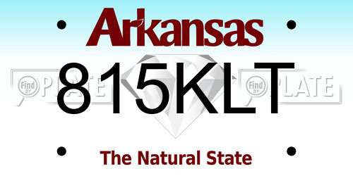 815KLT Arkansas License Plate
