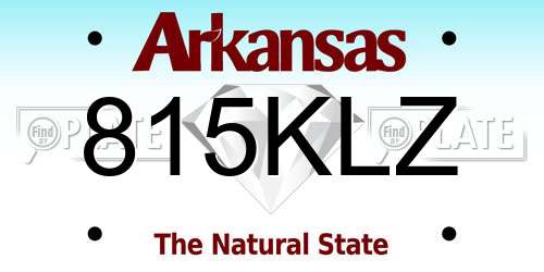 815KLZ Arkansas License Plate