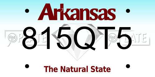 815QT5 Arkansas License Plate