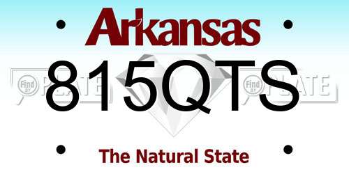 815QTS Arkansas License Plate