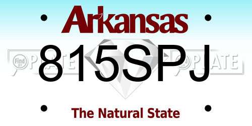 815SPJ Arkansas License Plate