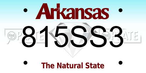 815SS3 Arkansas License Plate
