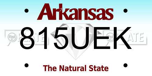 815UEK Arkansas License Plate