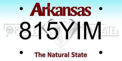 815YIM Arkansas License Plate