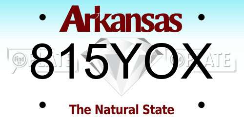 815YOX Arkansas License Plate