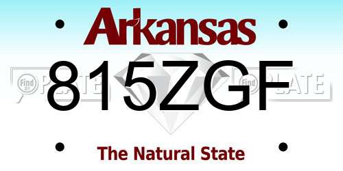 815ZGF Arkansas License Plate