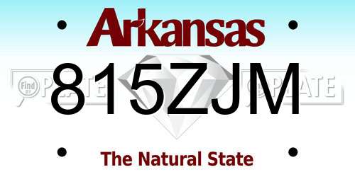 815ZJM Arkansas License Plate