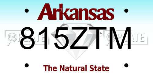815ZTM Arkansas License Plate