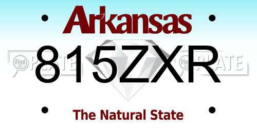 815ZXR Arkansas License Plate