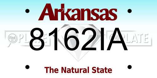8162IA Arkansas License Plate