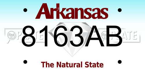 8163AB Arkansas License Plate