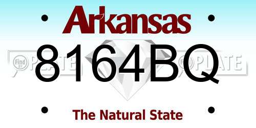 8164BQ Arkansas License Plate