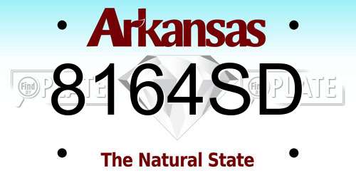8164SD Arkansas License Plate