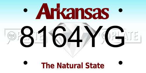 8164YG Arkansas License Plate